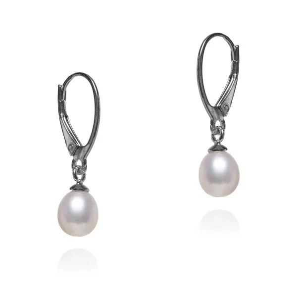 Srebrne kolczyki z białą perłą