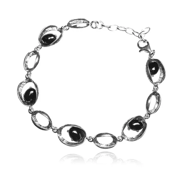 Bransoletka srebrna z czarnym onyksem