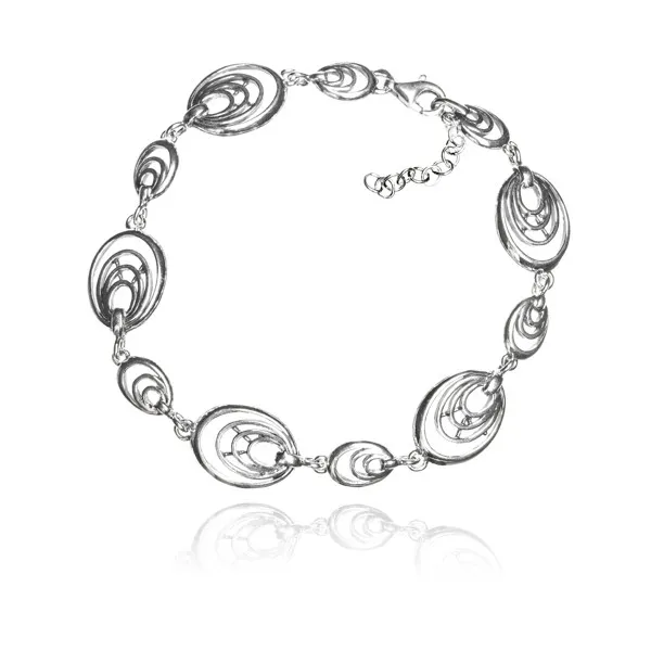 Bransoletka srebrna owalne labirynty