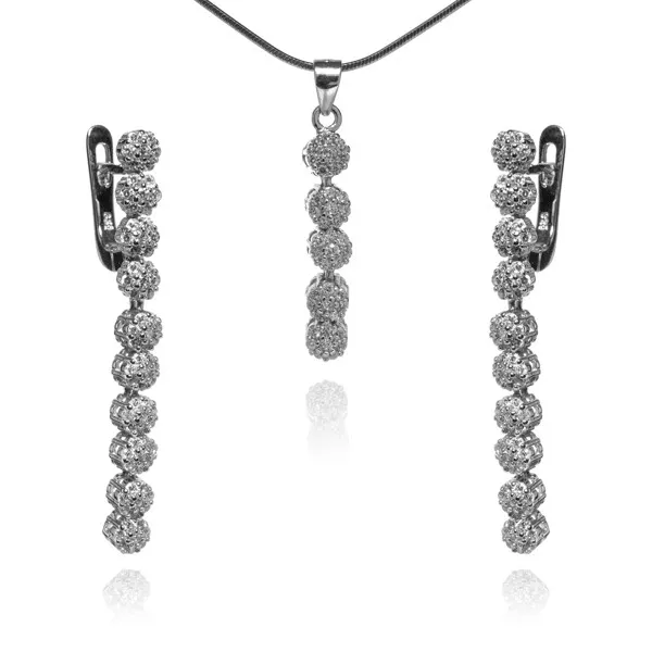 Komplet biżuteria srebrna z cyrkoniami