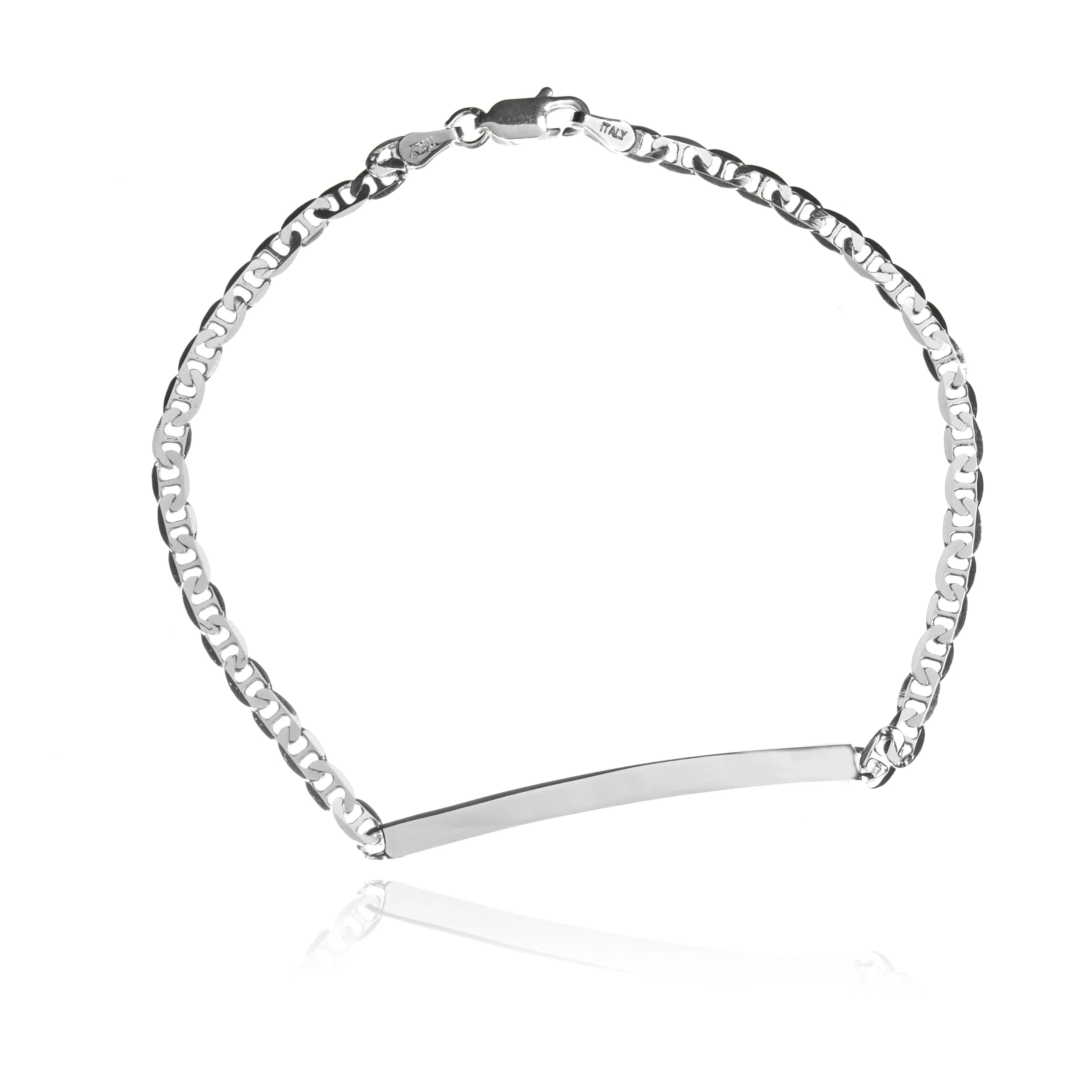 Bransoletka srebrna z blaszką do graweru - grawer gratis!