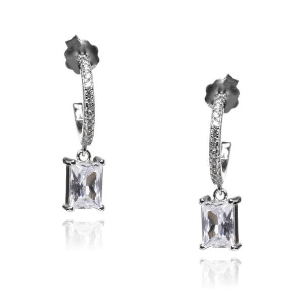 Kolczyki srebrne z białymi cyrkoniami