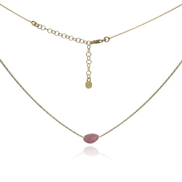 Naszyjnik srebrny pozłacany z turmalinem