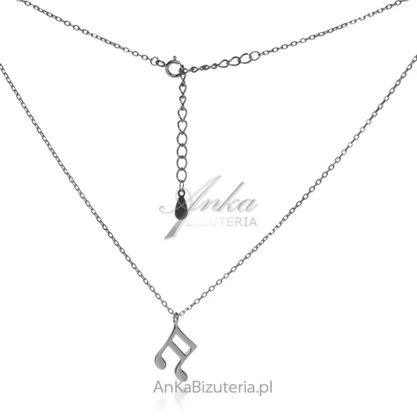 Naszyjnik srebrny nuty