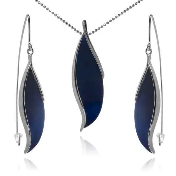 Komplet biżuteria srebrna z tytanem  - felicia