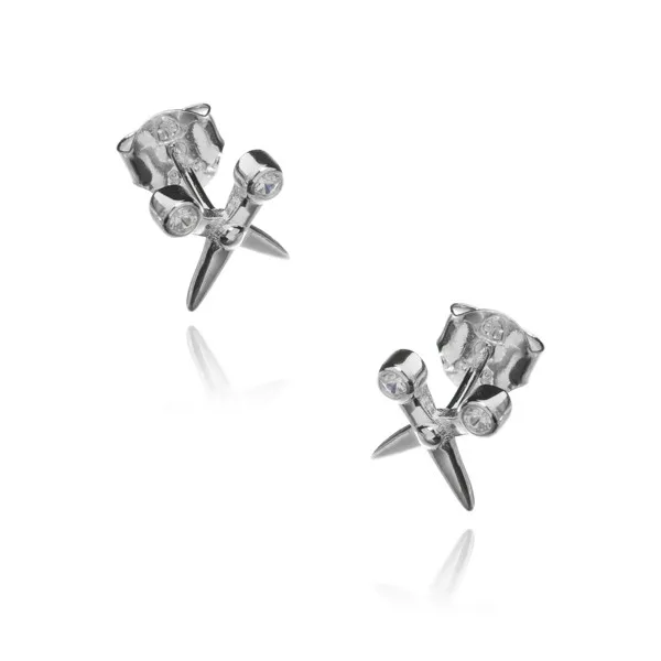 Kolczyki srebrne nożyczki małe sztyfty