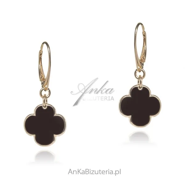 Kolczyki srebrne pozłacane z wiśniowym bursztynem kwiatki