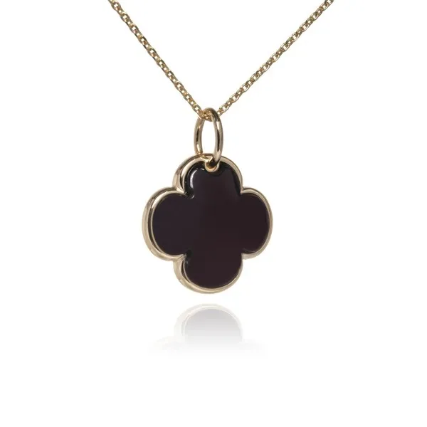 Srebrny naszyjnik pozłacany z wiśniowym bursztynem kwiatek