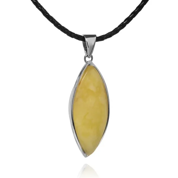 Zawieszka srebrna z żółtym bursztynem - wyjątkowa biżuteria na prezent!