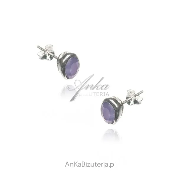 Kolczyki srebrne z naturalnym  tanzanitem