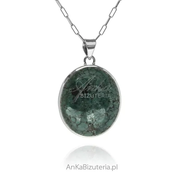 Srebrna zawieszka z naturalnym turkusem unikat