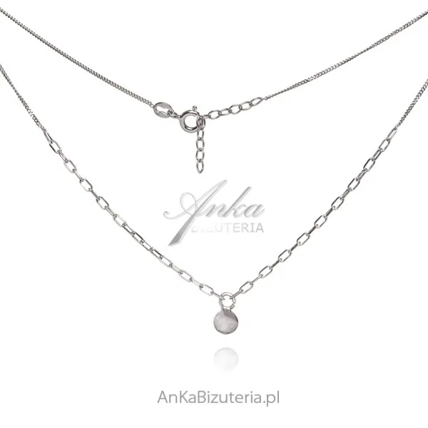 Naszyjnik srebrny  delikatny z kulką