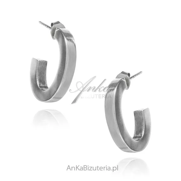 Kolczyki srebrne klasyczne owalne koła