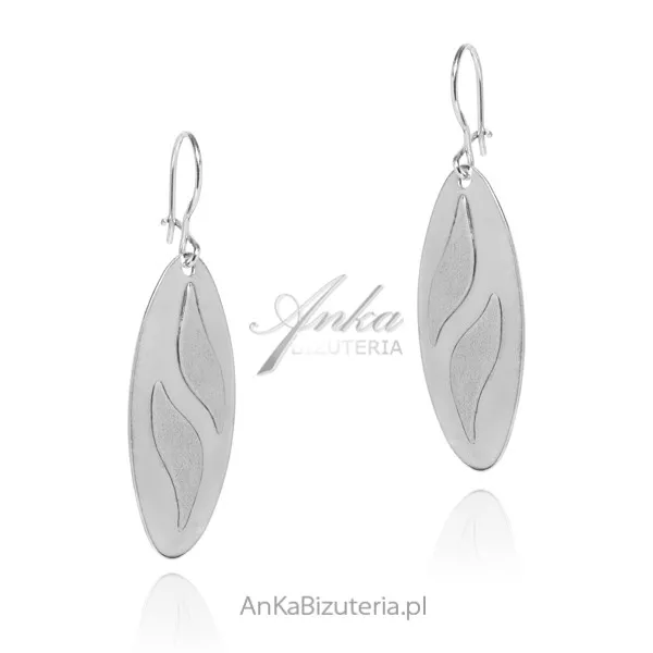 Kolczyki srebrne vintage długie diamentowane