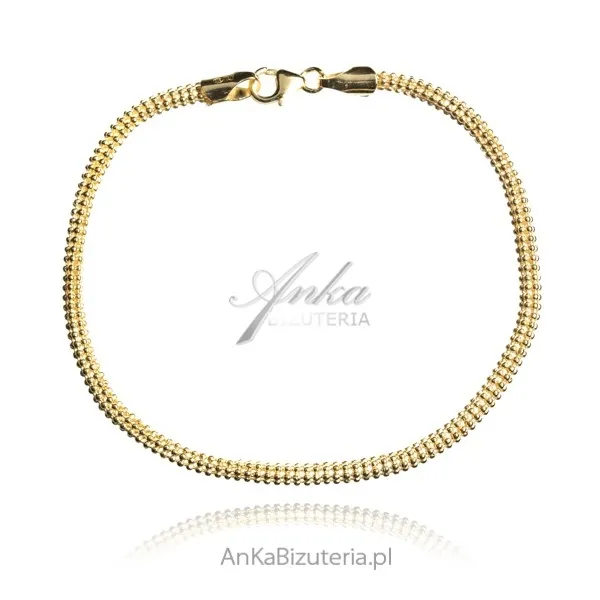 Srebrna bransoletka pozłacana popcorn elegancka i ponadczasowa biżuteria