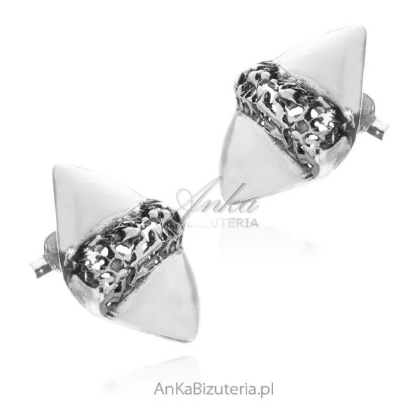 Kolczyki srebrne duże oksydowane