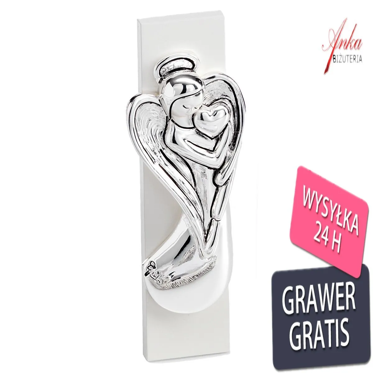 Trójwymiarowy obrazek anioł  14,5 cm*5 cm grawer gratis!