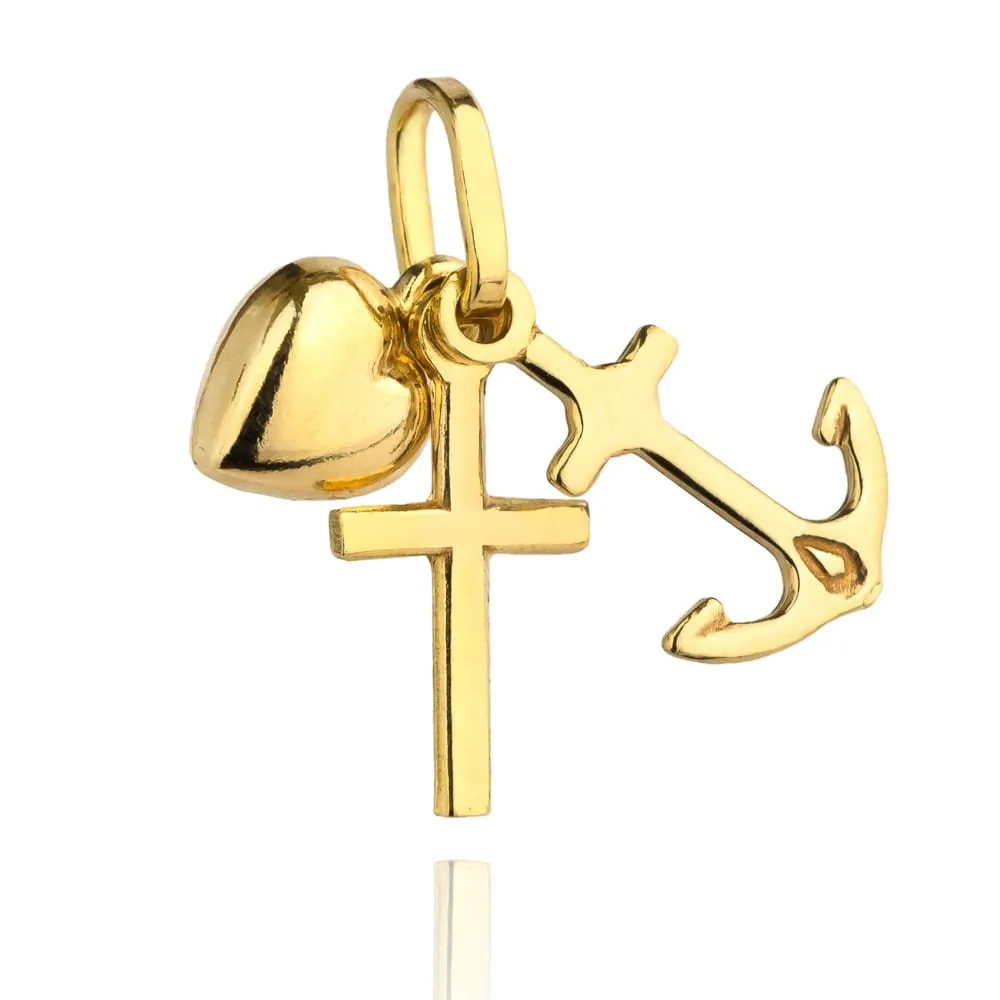 Wiara nadzieja miłość złota zawieszka pr.585