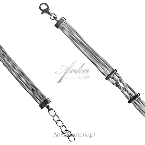 Bransoletka srebrna calza  elegancki warkocz