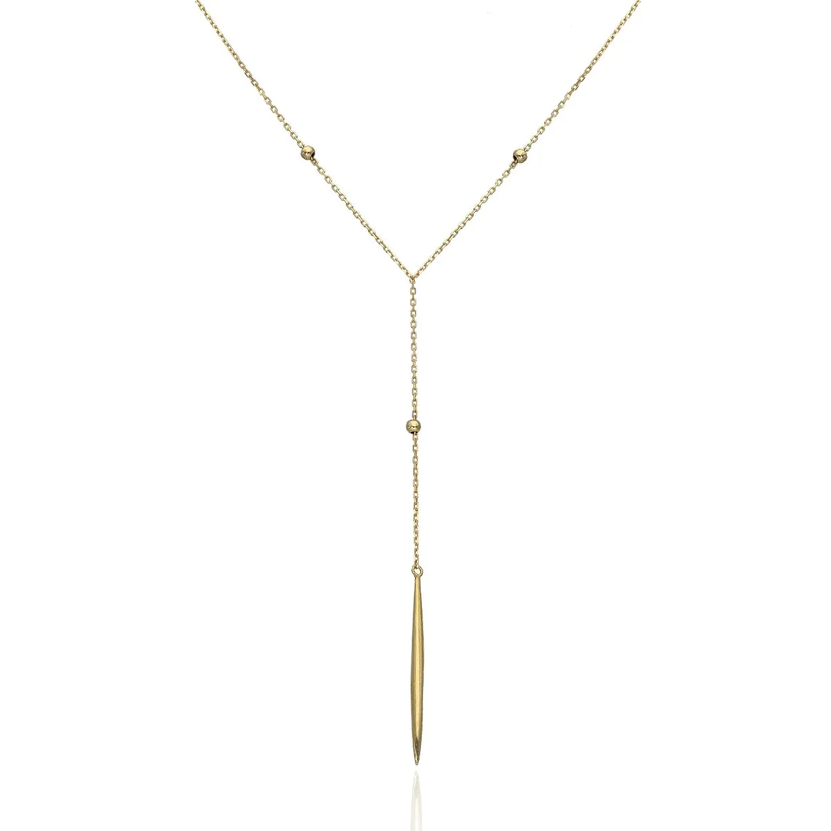 Naszyjnik srebrny pozłacany krawat z pałeczką