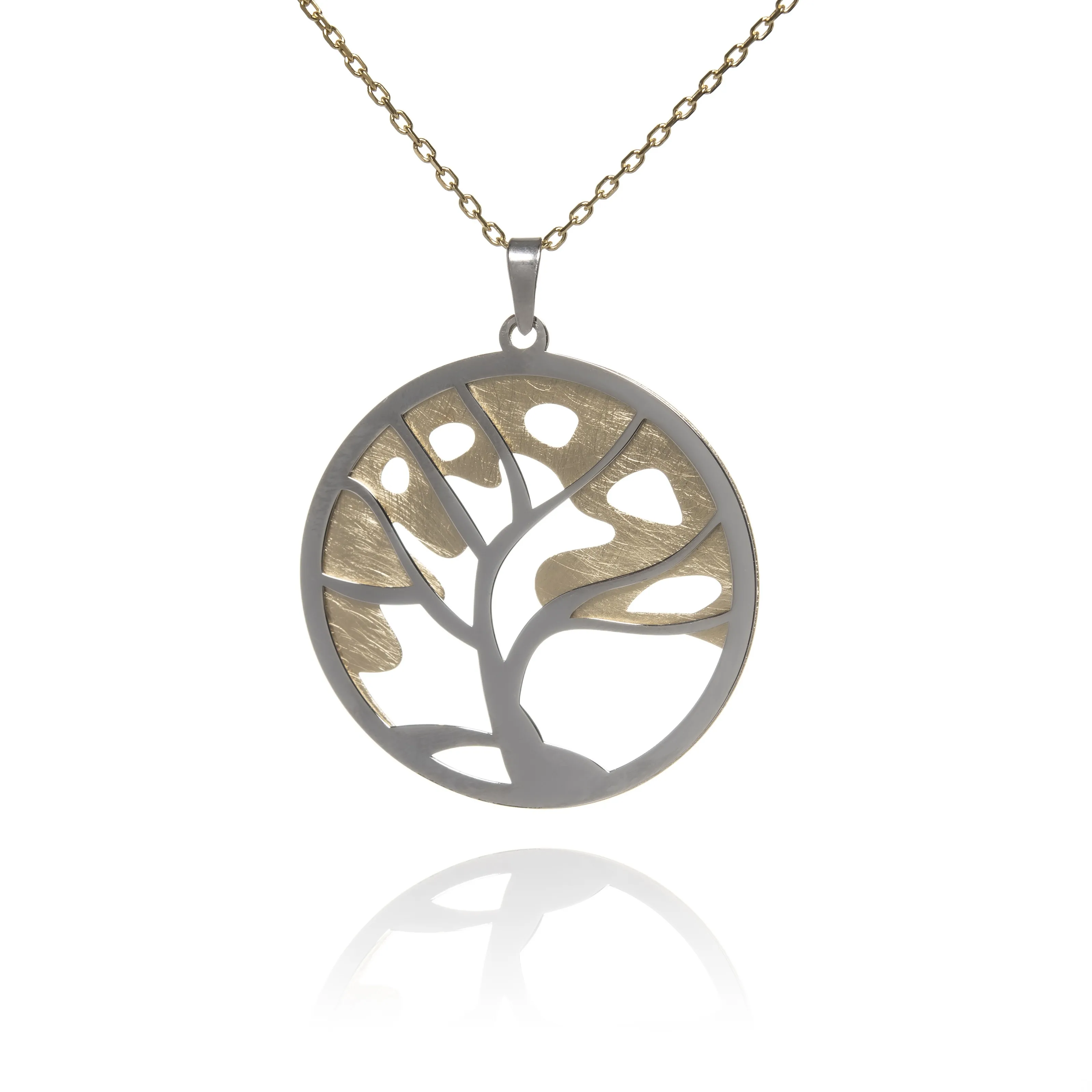 Zawieszka srebrna pozłacana  drzewko szczęścia