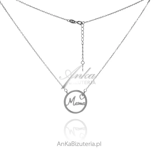 Srebrny naszyjnik prezent  dla  mamy