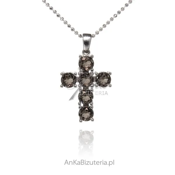 Krzyżyk srebrny z sultanitem