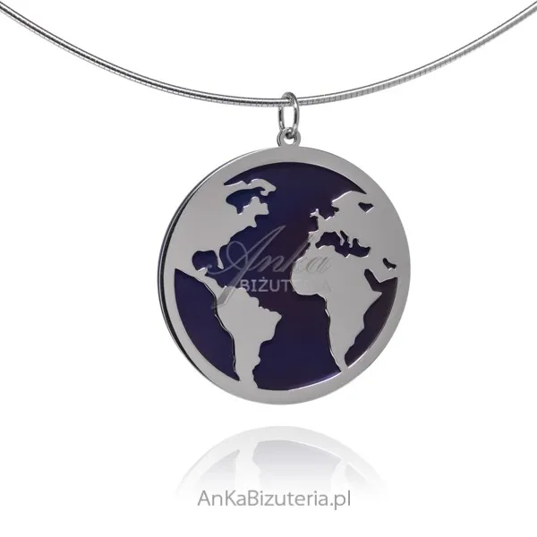 Srebrna zawieszka z tytanem  - moja ziemia