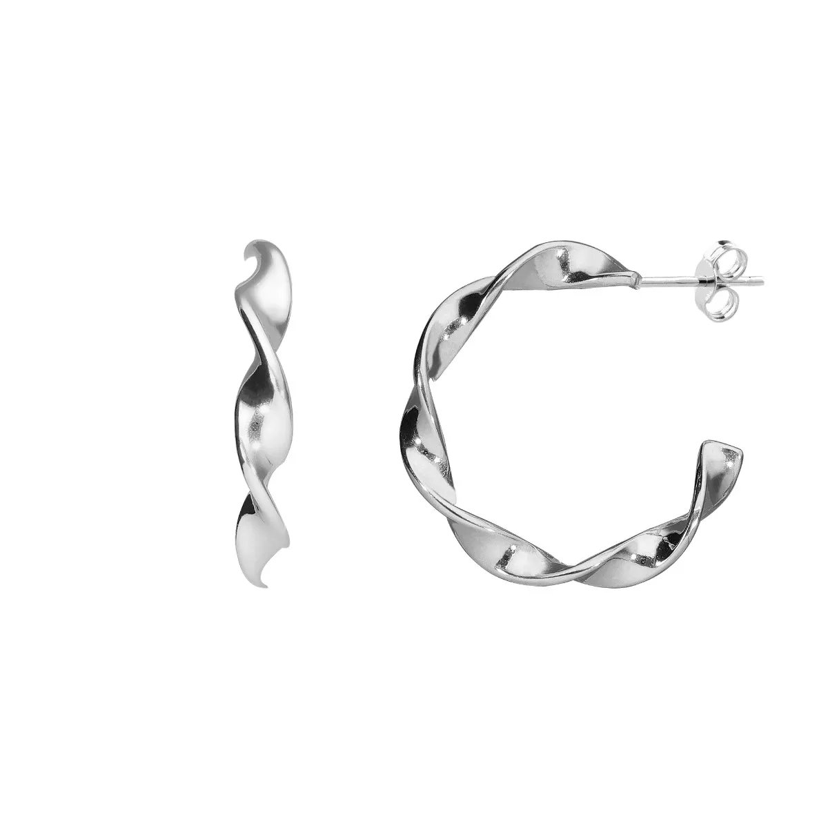 Modne kolczyki srebrne  kółka