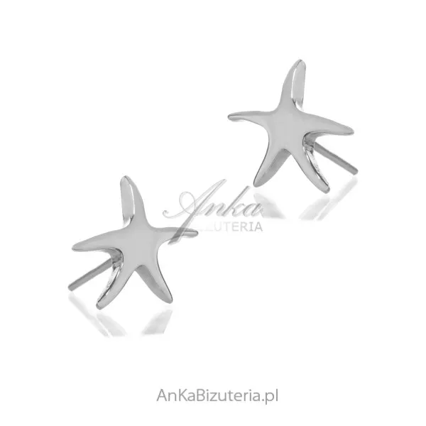 Kolczyki srebrne rozgwiazdy