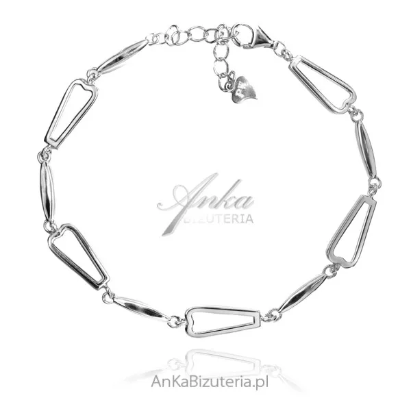 Elegancka bransoletka srebrna  rodowana - biżuteria włoska