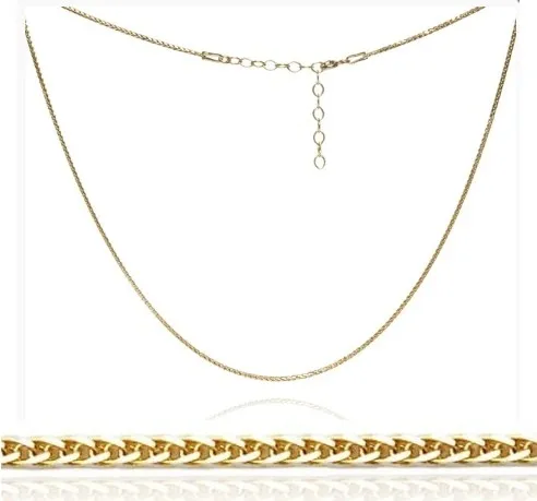 Łańcuszek srebrny pr.  925  spiga 0,4  pozłacana 24 k złotem