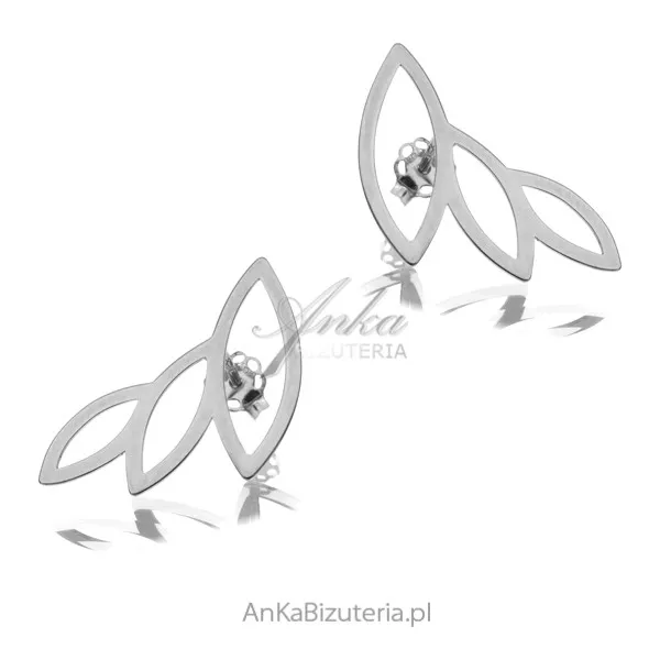 Srebrne kolczyki listki  ażurowe