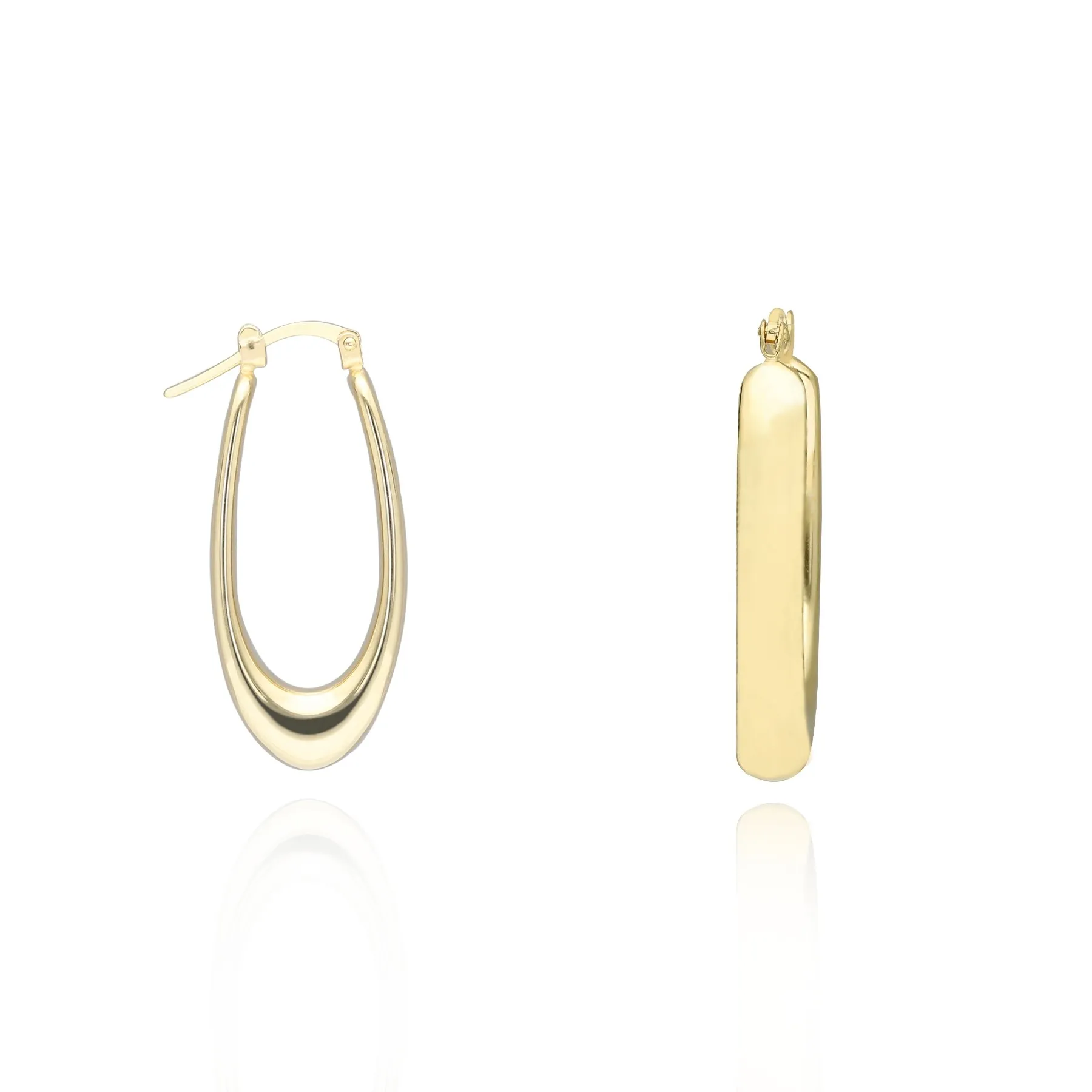 Kolczyki srebrne  pozłacane owalne - catherine