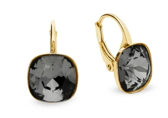 Kolczyki barete gold crystals w kolorze  silver night