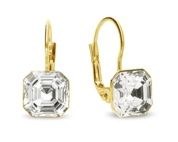 Kolczyki srebrne pozłacane empire cristals w kolorze cristal