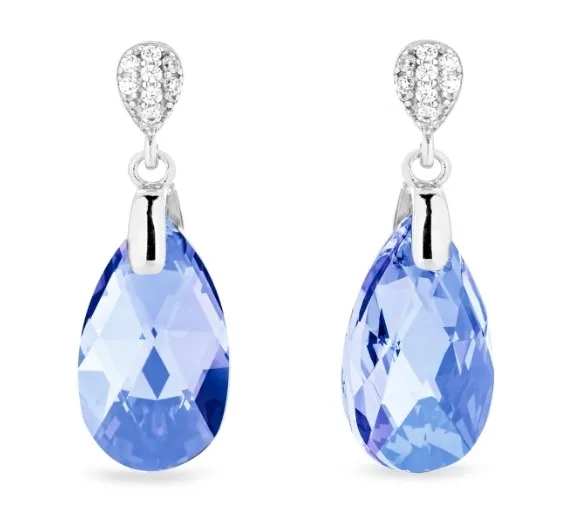 Kolczyki  srebrne  dainty drop w kolorze light sapphire