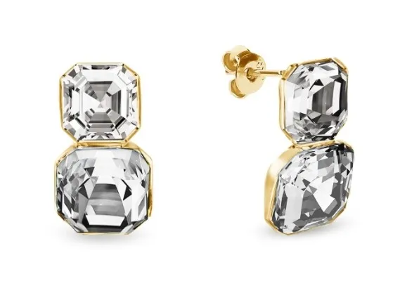 Kolczyki pozłacane  imperial duo cristal