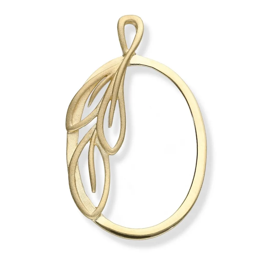 Srebrna zawieszka pozłacana z listkiem