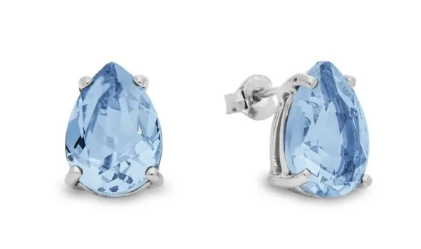 Kolczyki pariso srebro 925 cristals w kolorze aquamarine