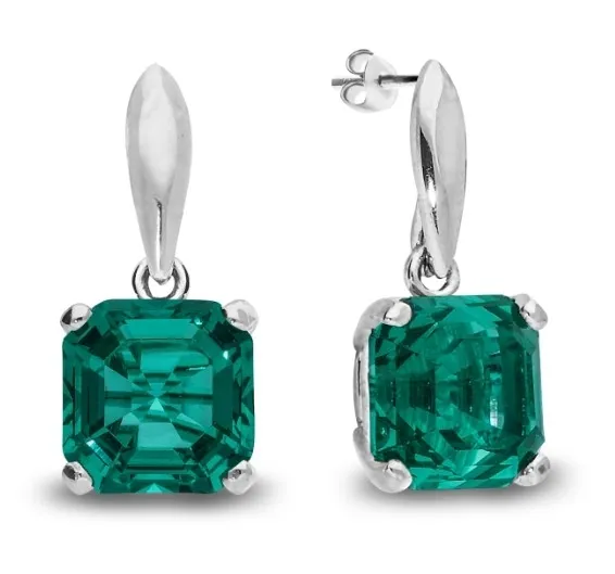 Kolczyki srebrne   londra crystals emerald