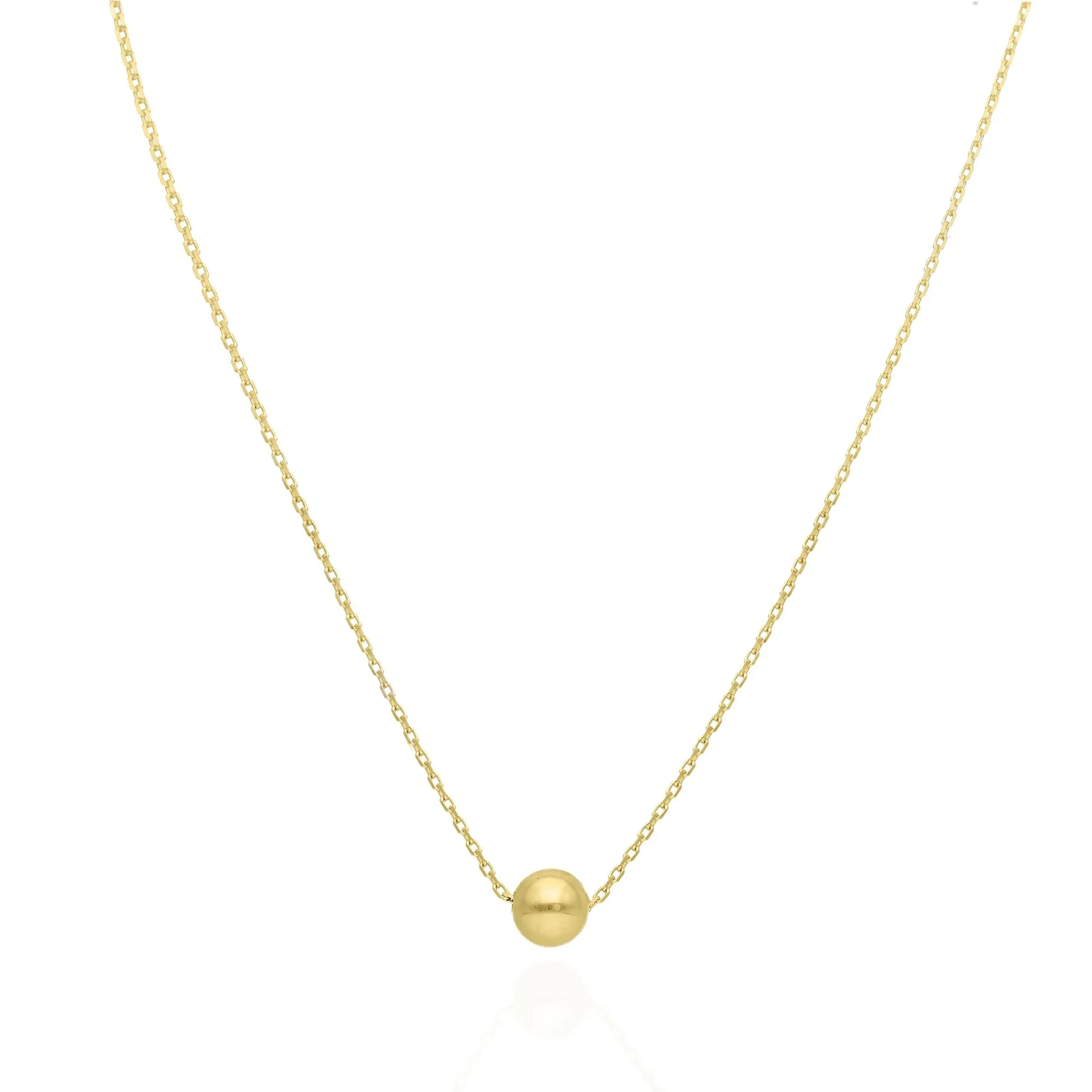 Naszyjnik srebrny  pozłacany z kuleczką