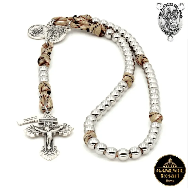 Różaniec  z paracordu  - madonna na koniu, św józef, krzyż, michał archanioł