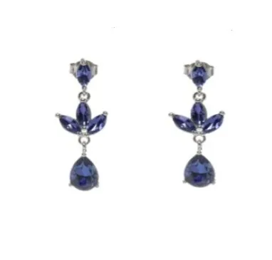 Kolczyki srebrne z szafirowymi cyrkoniamii
