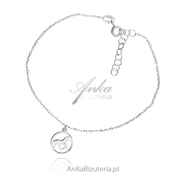 Bransoletka srebrna koń - biżuteria włoska