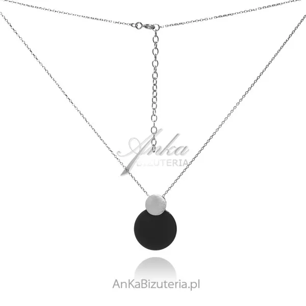 Naszyjnik srebrny z czarnym onyksem