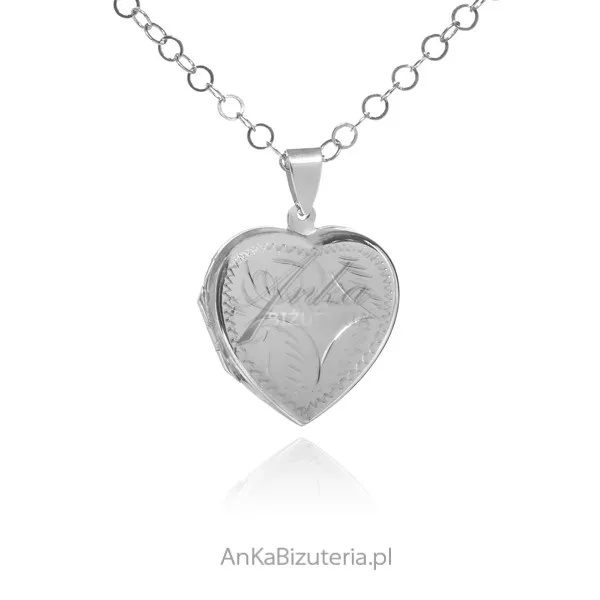 Sekretnik srebrny serduszko - puzderko