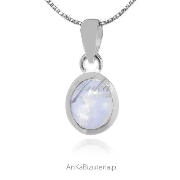 Srebrna zawieszka z kamieniem księżycowym  - subtelna zawieszka