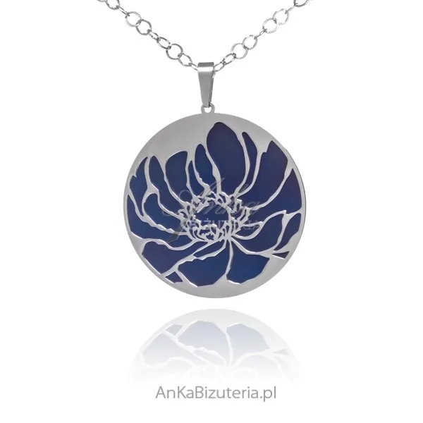 Srebrna zawieszka z tytanem mak