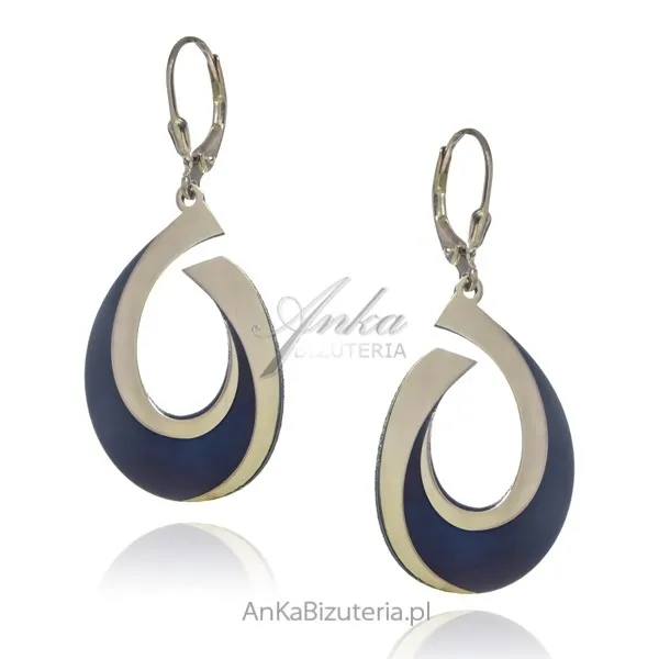 Kolczyki srebrne pozłacane z tytanem